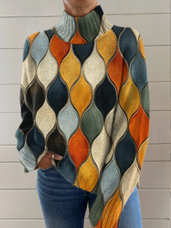 Ella™ Abstract Pattern Turtleneck