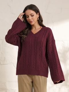 Rosamond™ Cable V-Neck Sweater