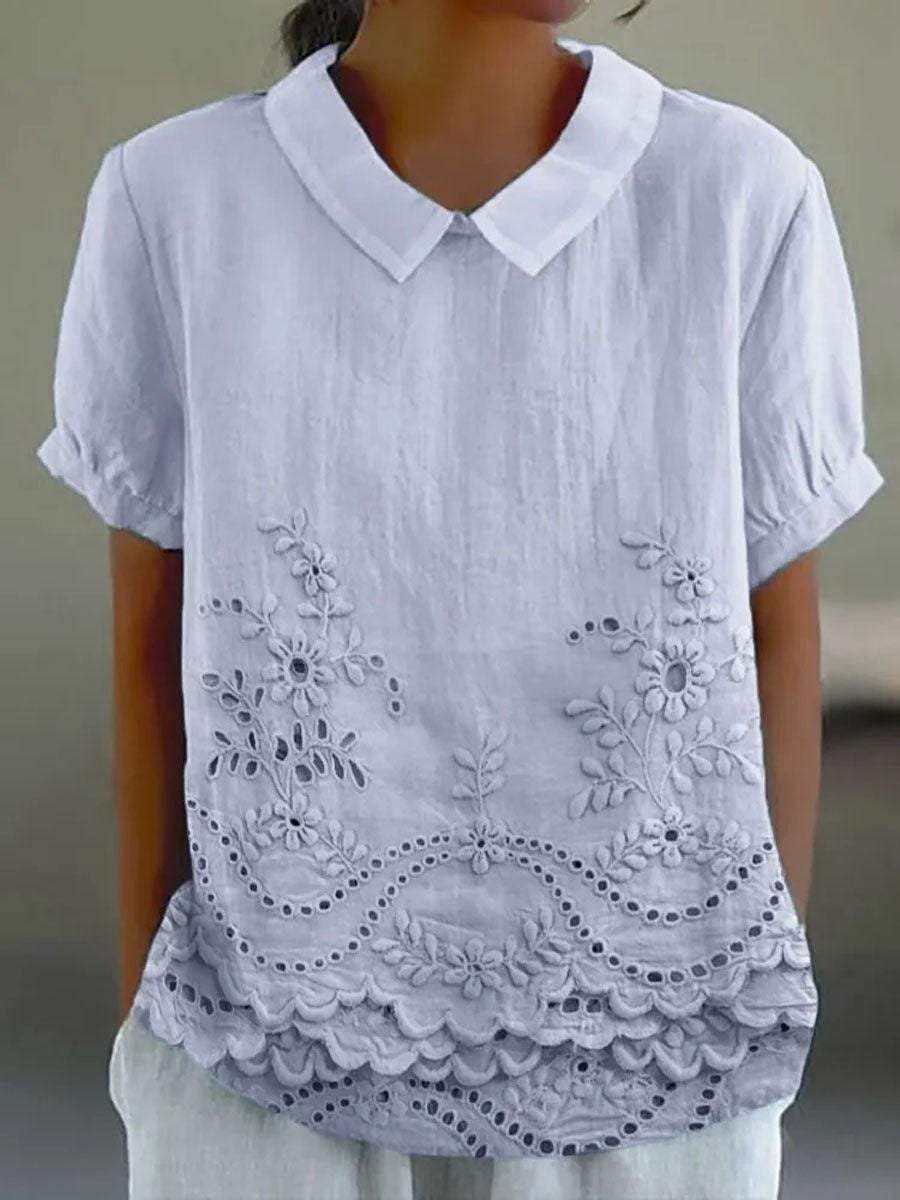 Mabelle™ | Floral Embroidered Shirt