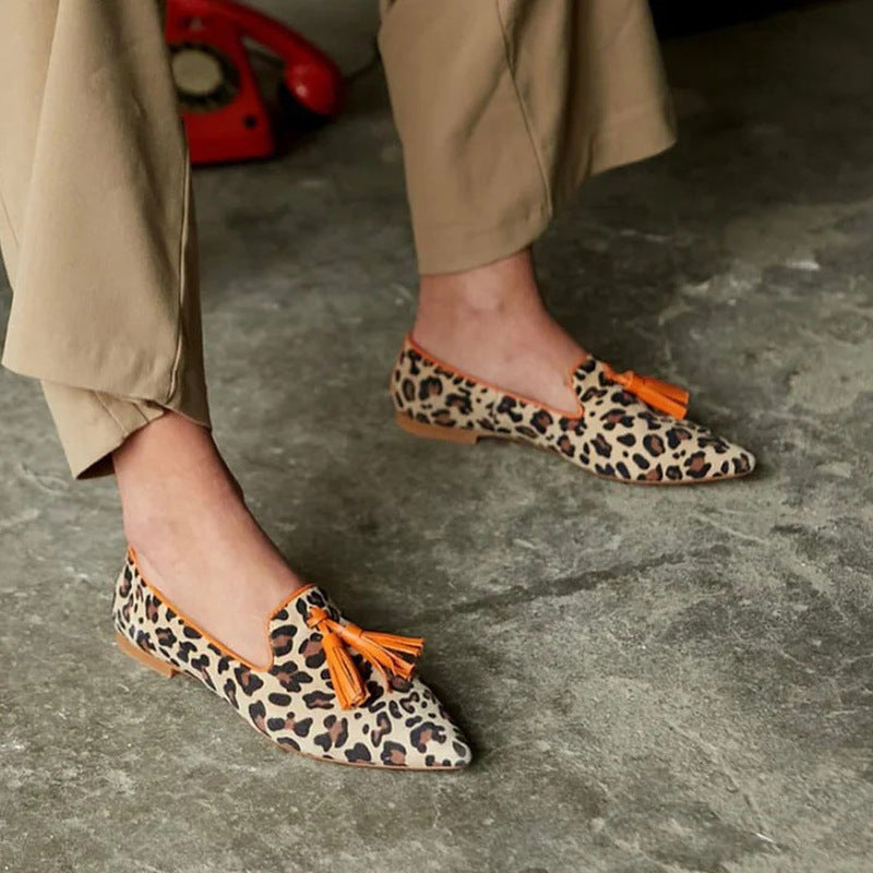 Neria™ | Leopard Penny Loafers