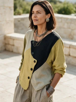 Cato™ Asymmetric Color-Block Sweater