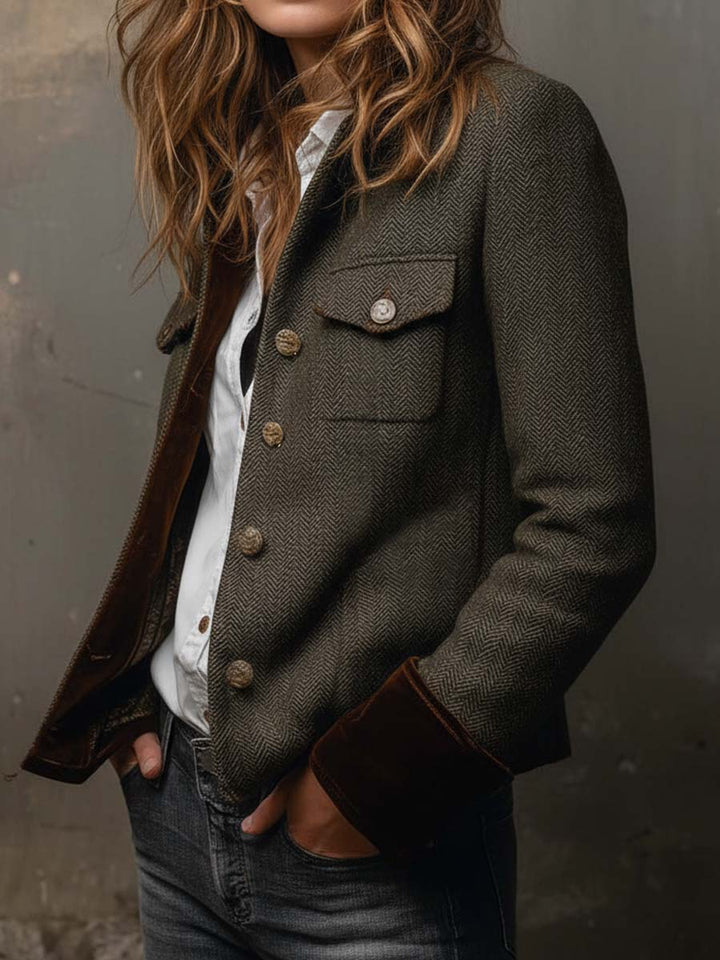 Belle™ Elegant Vintage Houndstooth Blazer