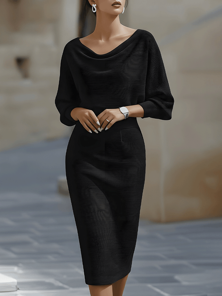 Lydia™ | Draped batwing-sleeve midi dress