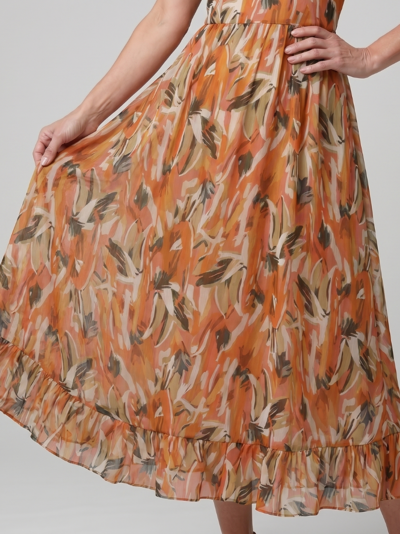 Quill™ | Spaghetti Strap Abstract Print Midi Dress