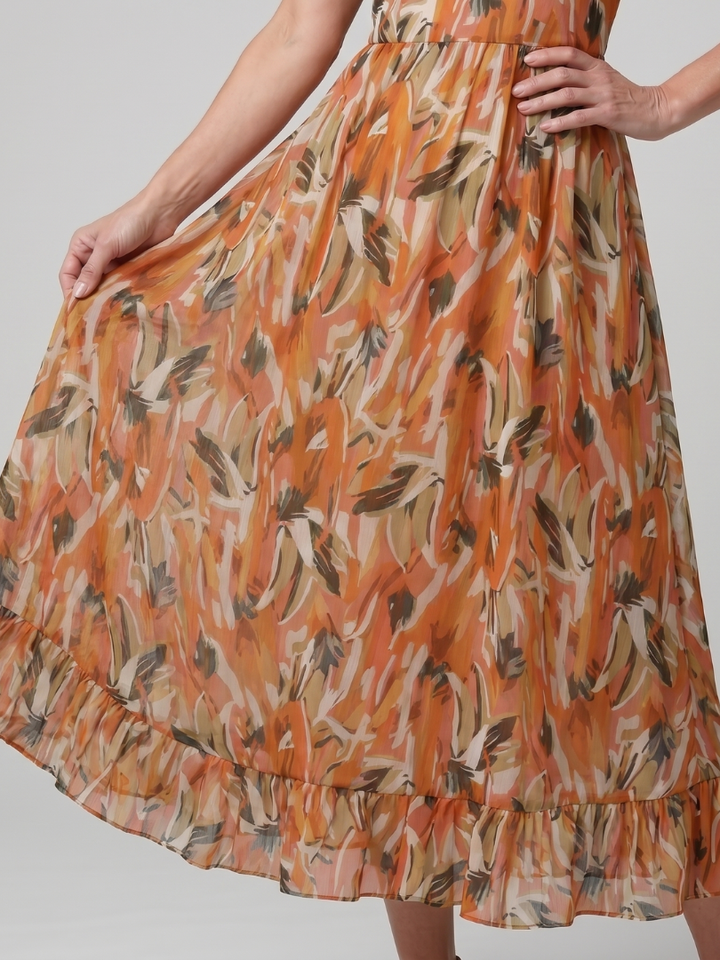 Quill™ | Spaghetti Strap Abstract Print Midi Dress