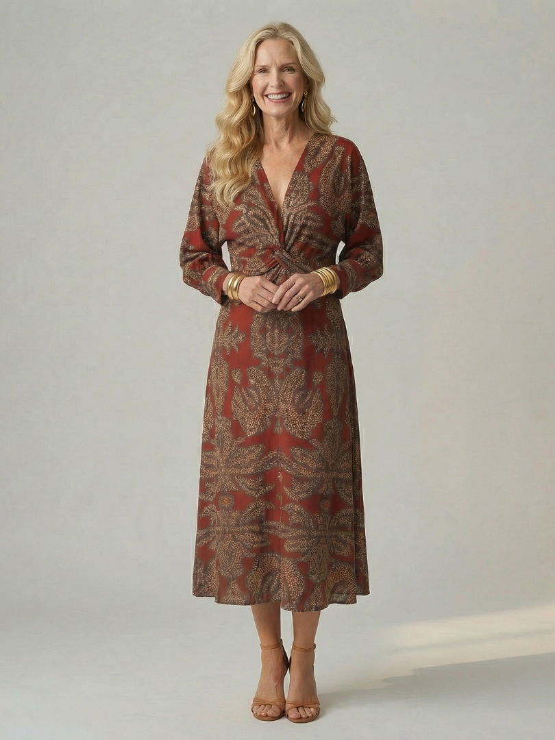 Lune™ | Natural Wrap Midi Dress
