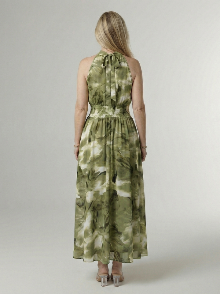 Sylin™ | Gathered Halter Midi Dress