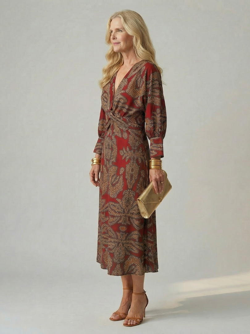 Lune™ | Natural Wrap Midi Dress