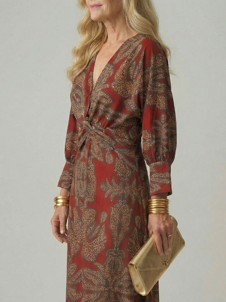 Lune™ | Natural Wrap Midi Dress