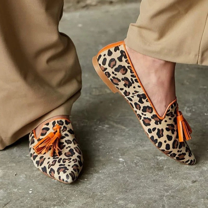 Neria™ | Leopard Penny Loafers
