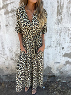 Stylish and Elegant Leopard Print Maxi Dress