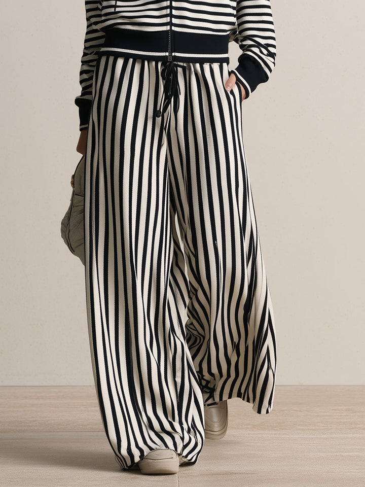 Striped Cardigan &amp; Pants Set