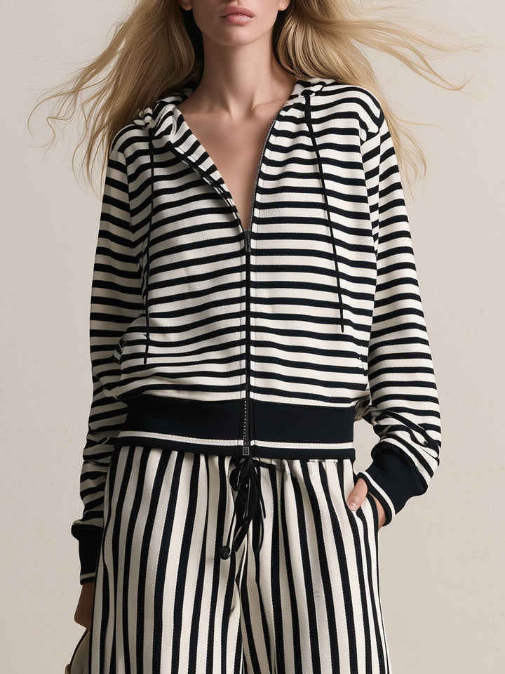 Striped Cardigan &amp; Pants Set