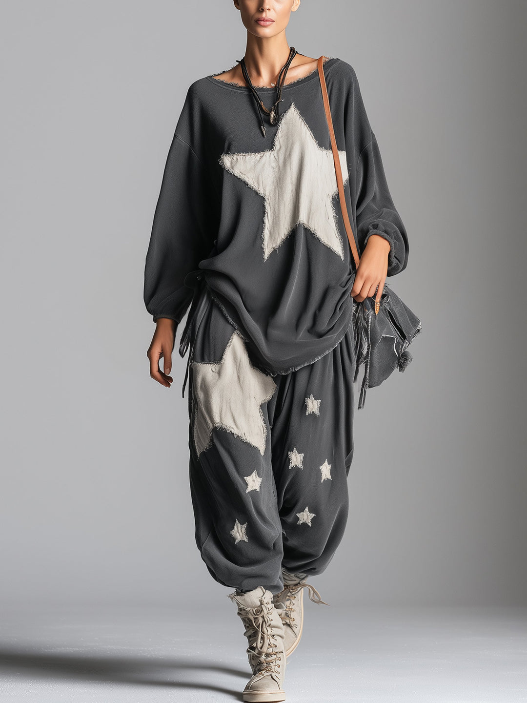 Star Patch Sweatshirt &amp; Jogger Set