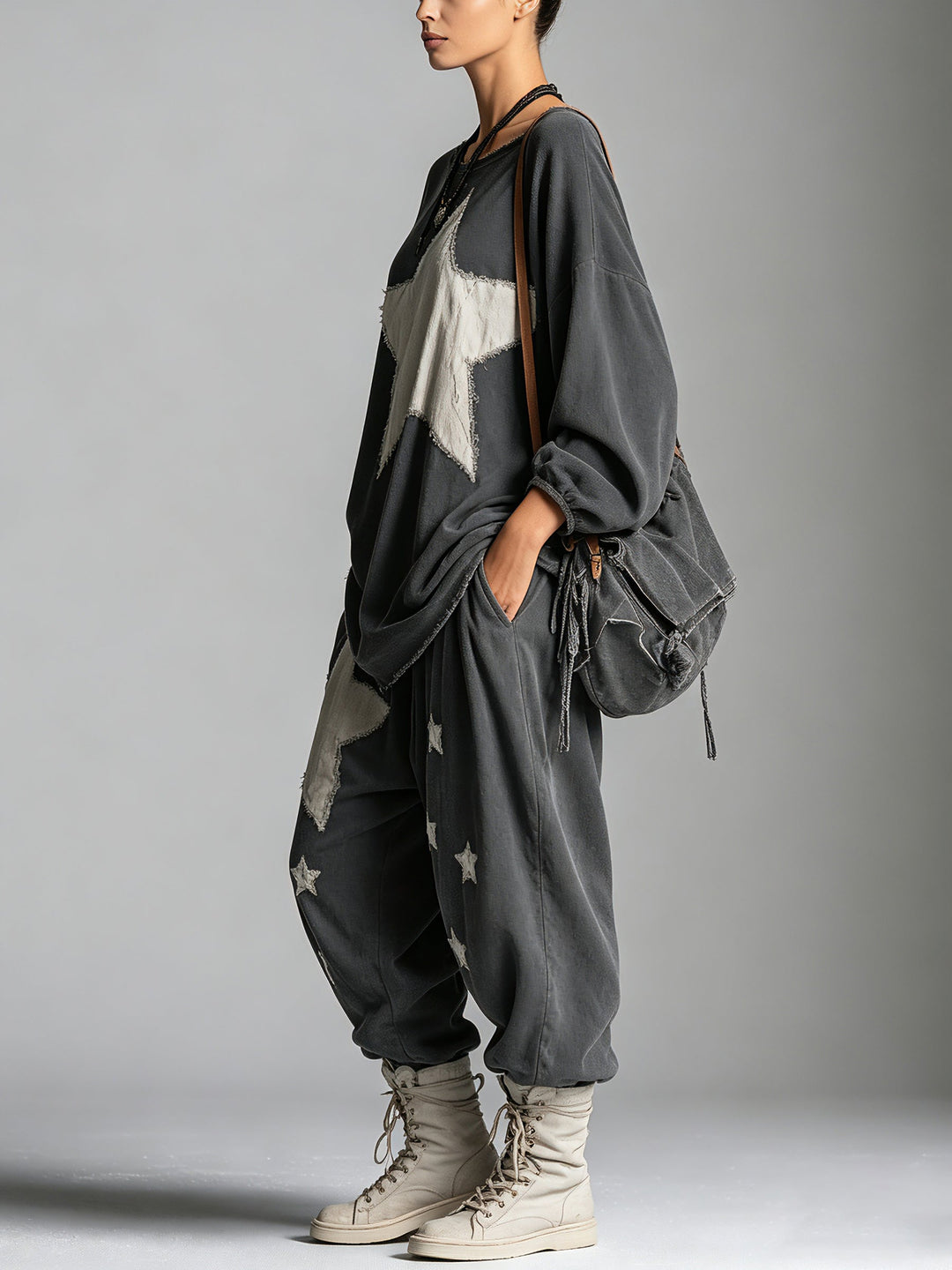 Star Patch Sweatshirt &amp; Jogger Set