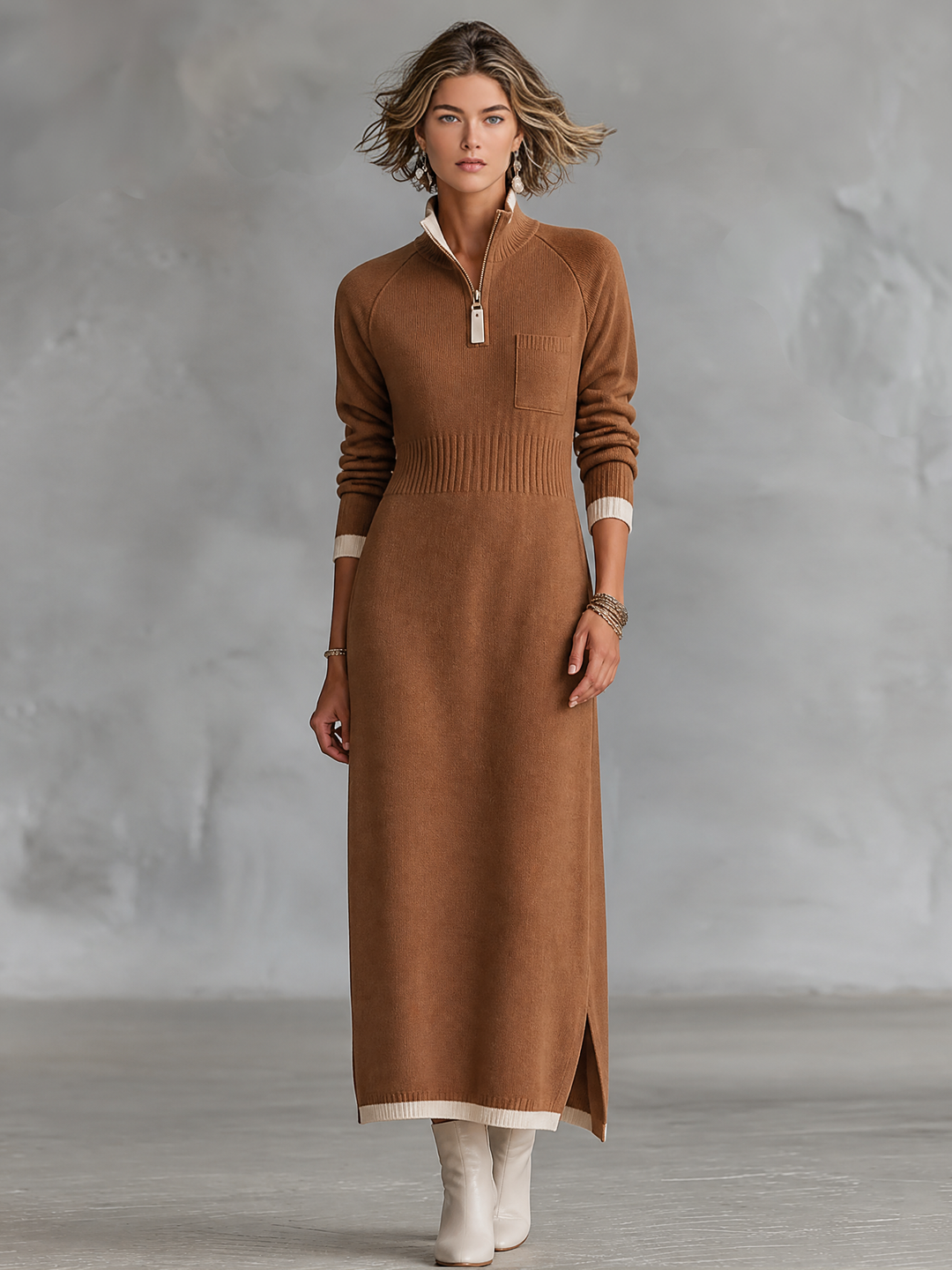 Sloane™ Half-Zip Knit Maxi