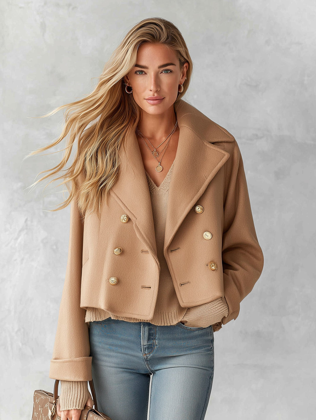 Adeline™ Double-Breasted Cropped Coat