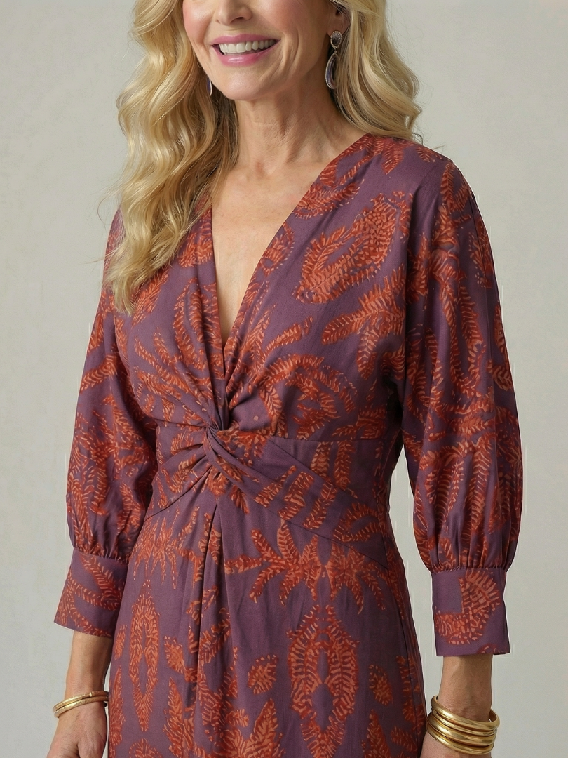 Lune™ | Natural Wrap Midi Dress