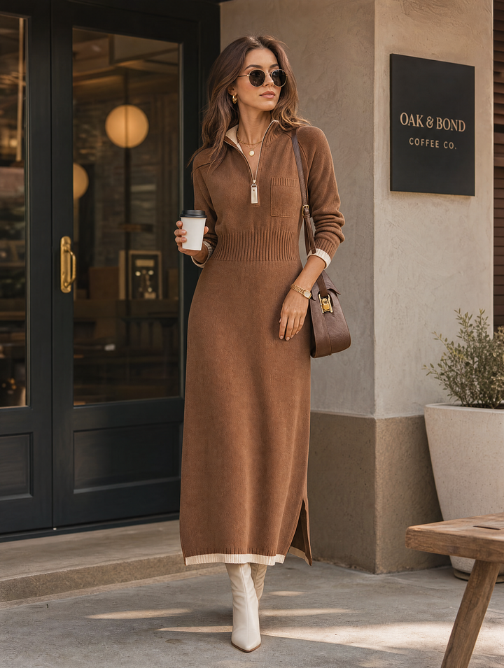 Sloane™ Half-Zip Knit Maxi