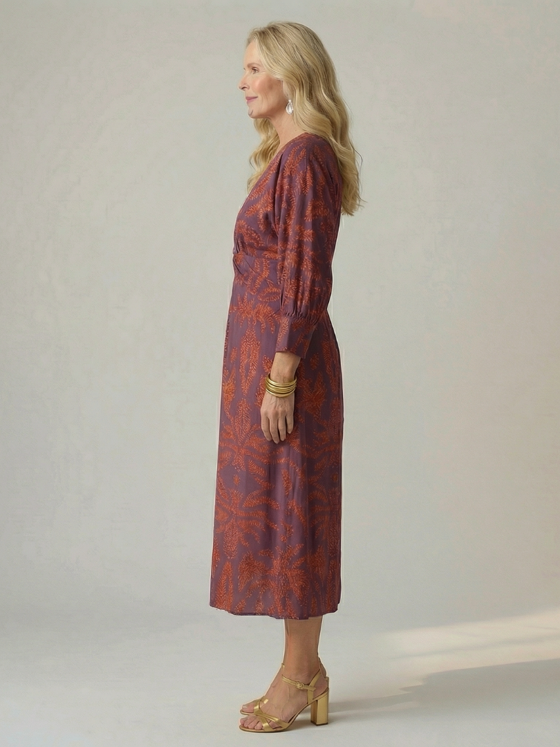 Lune™ | Natural Wrap Midi Dress