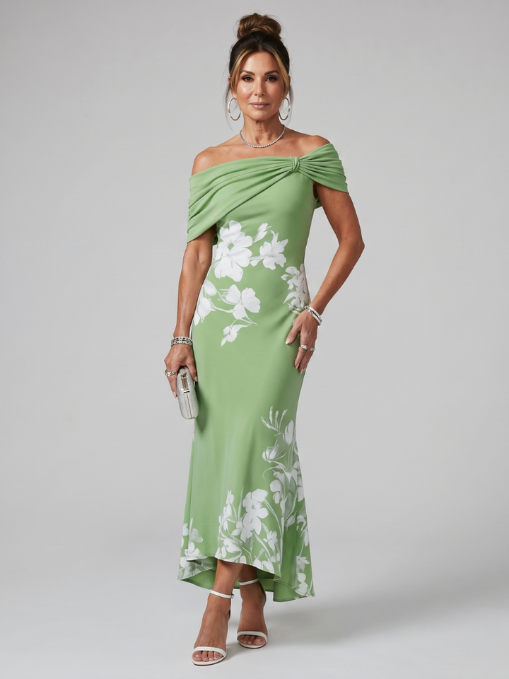 Cosma™ | Off Shoulder Midi Dress