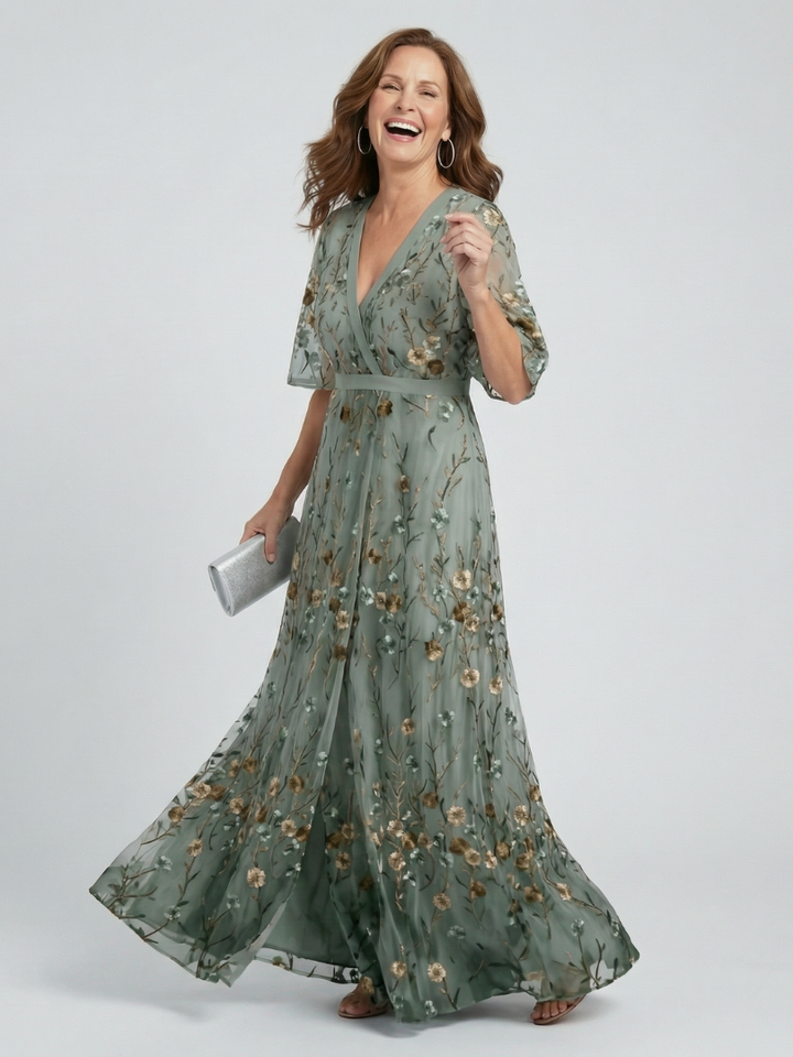 Selora™ | Halter Bloom Flow Maxi Dress