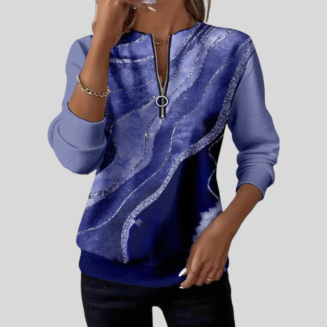 Verona™ | Artful Zip-Neck Sweatshirt