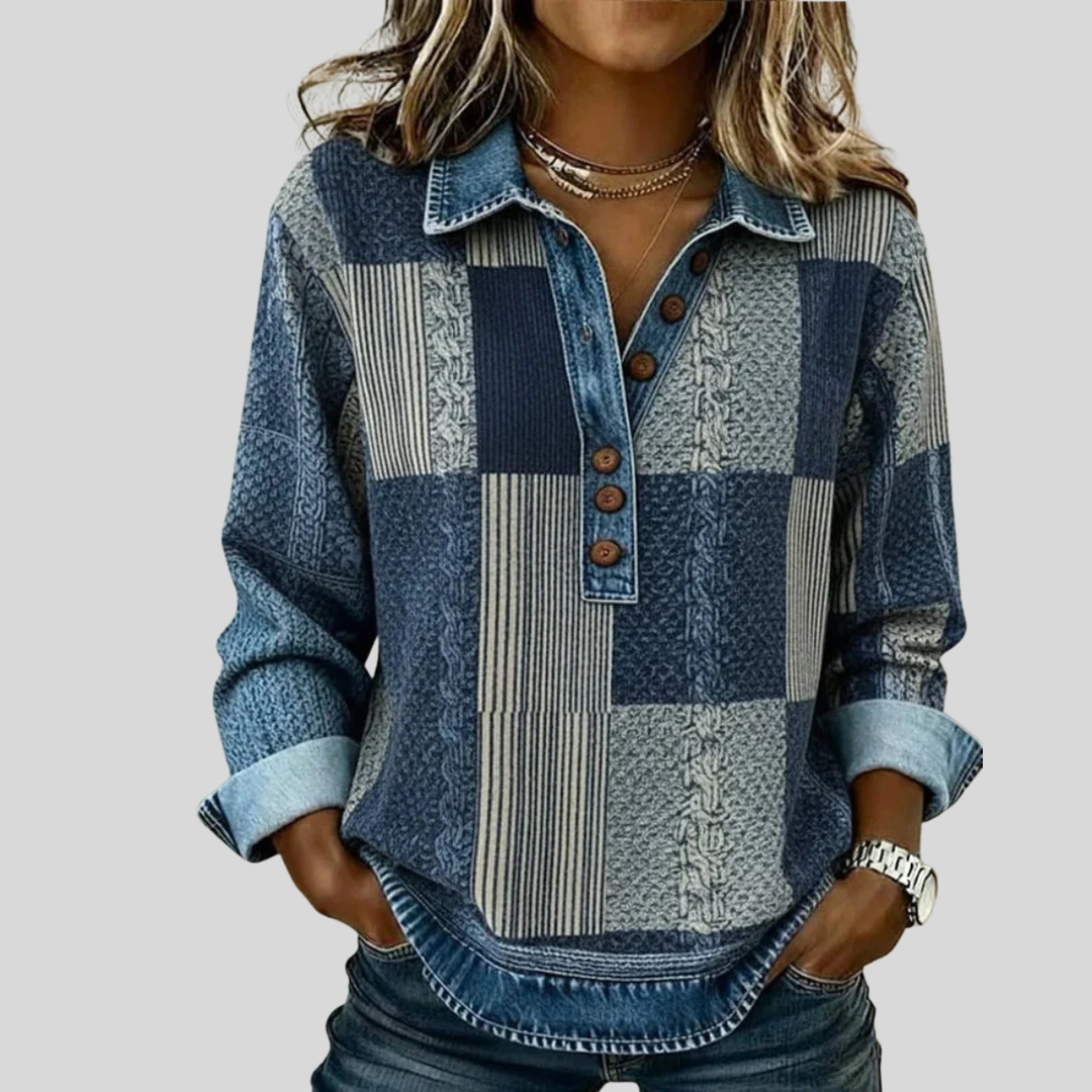 Hattie™ | Patchwork Collared Pullover