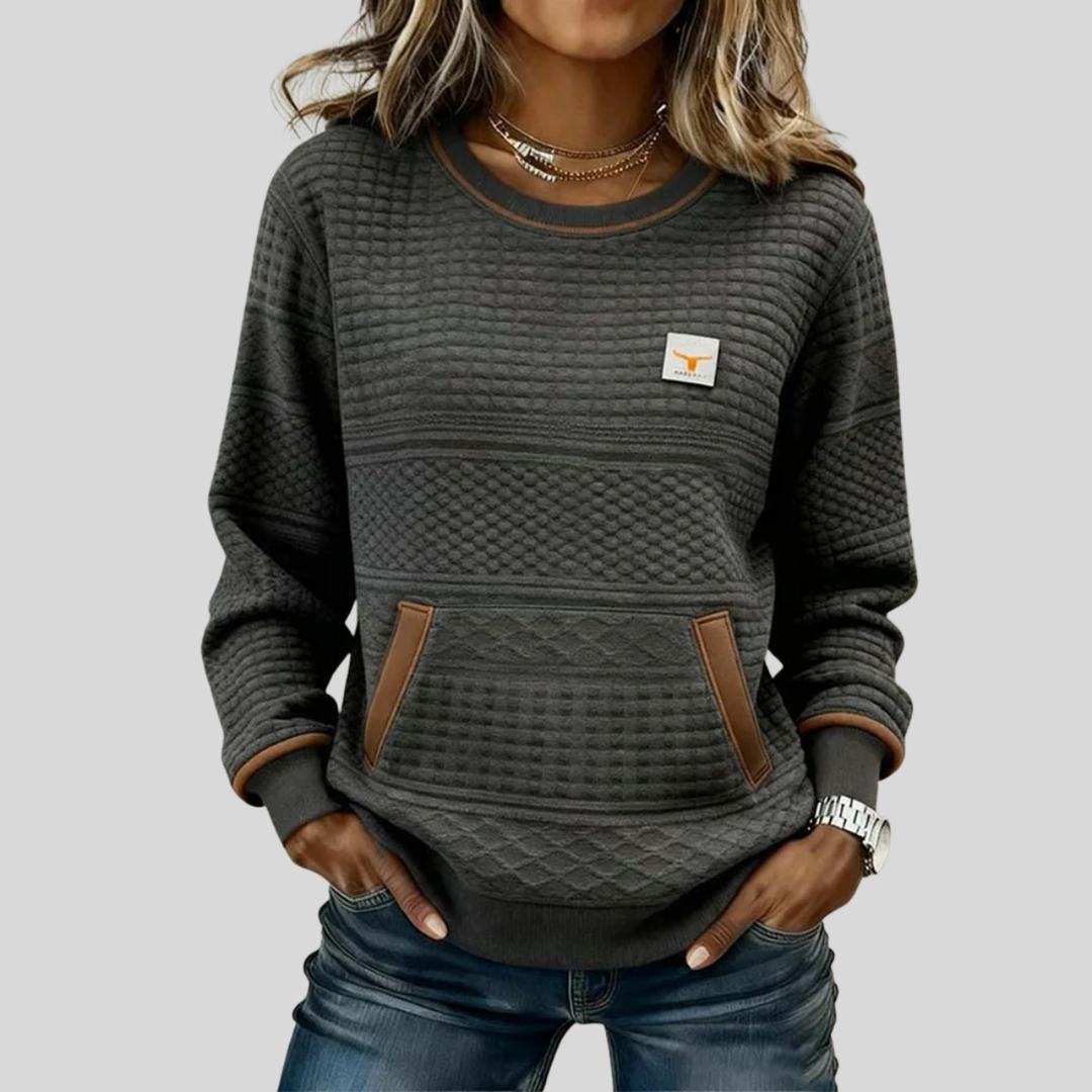 Etta™ | Textured Colorblock Sweatshirt
