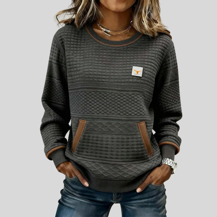Etta™ | Textured Colorblock Sweatshirt