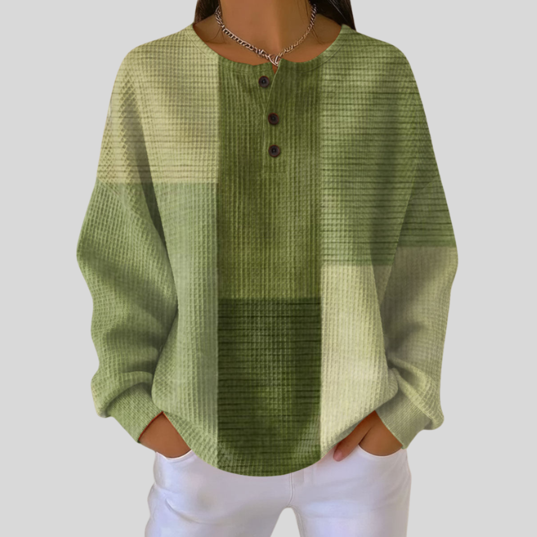 Amber™ | Waffle-Textured Henley Top
