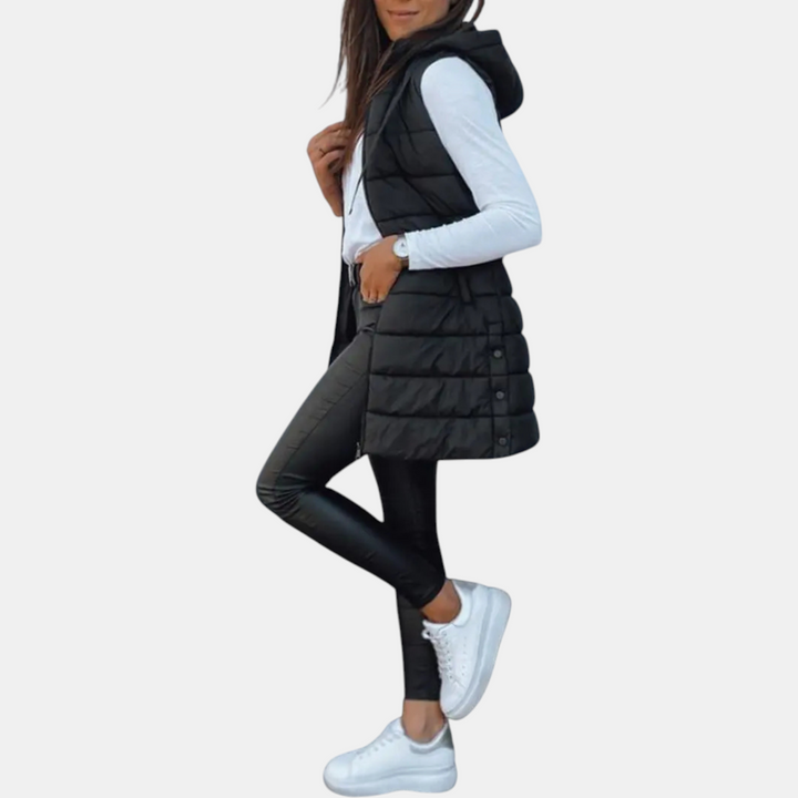 Longline Hooded Puffer Vest