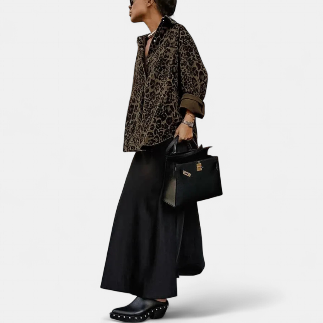 Leonora Vintage Leopard Print Blouse