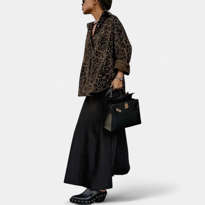 Leonora Vintage Leopard Print Blouse