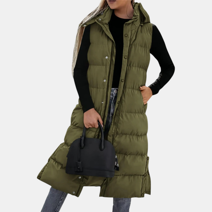 Hooded Maxi Puffer Vest
