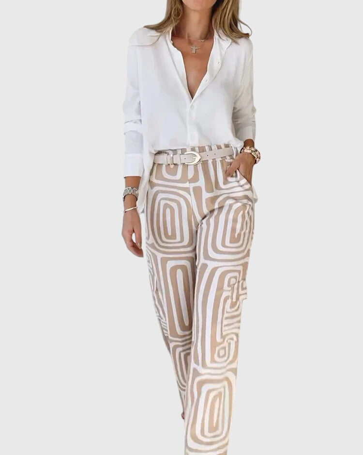 Emilia™ | Stylish Pants + Free Blouse &amp; Belt