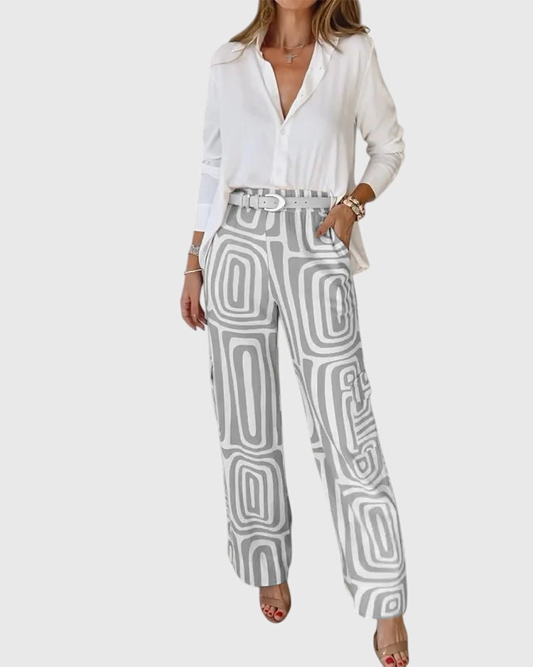 Emilia™ | Stylish Pants + Free Blouse &amp; Belt