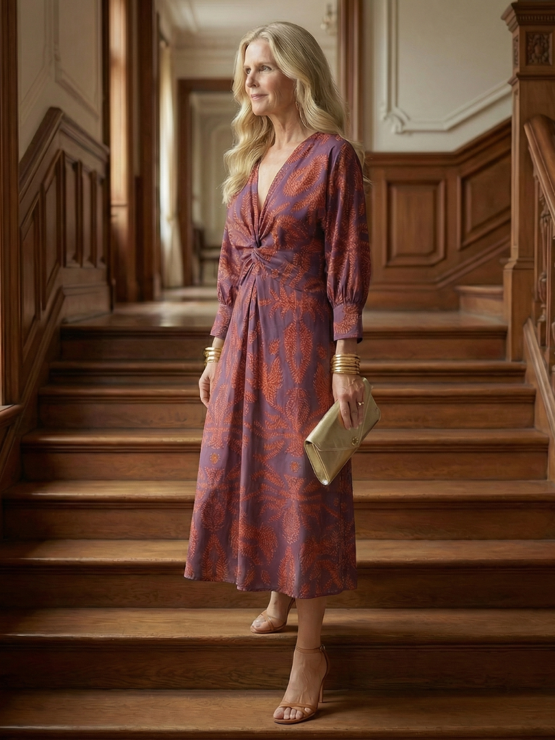 Lune™ | Natural Wrap Midi Dress