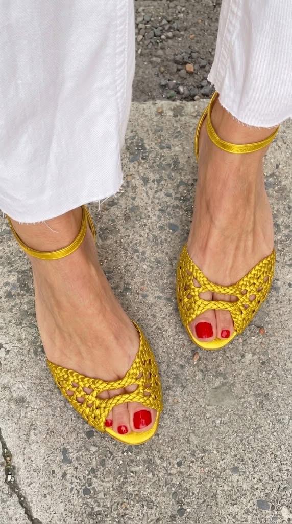 Paulette™ | Woven Gold Sandals