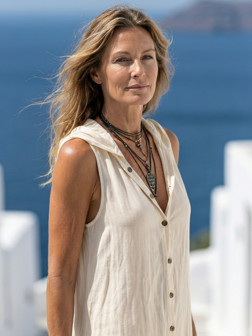 Marune™ | Sleeveless Button Front Hooded Maxi Dress