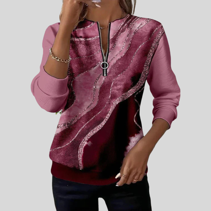 Verona™ | Artful Zip-Neck Sweatshirt