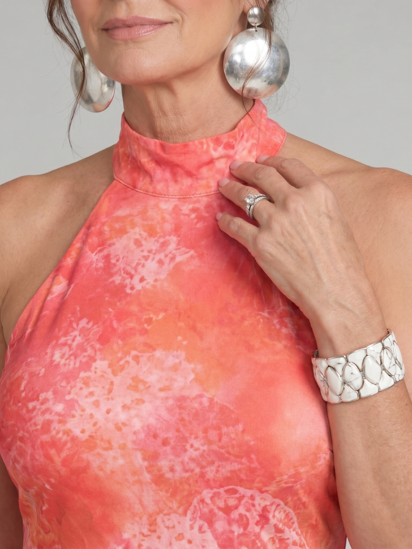 Coraline™ | Halter Neck Printed Pattern Maxi Dress