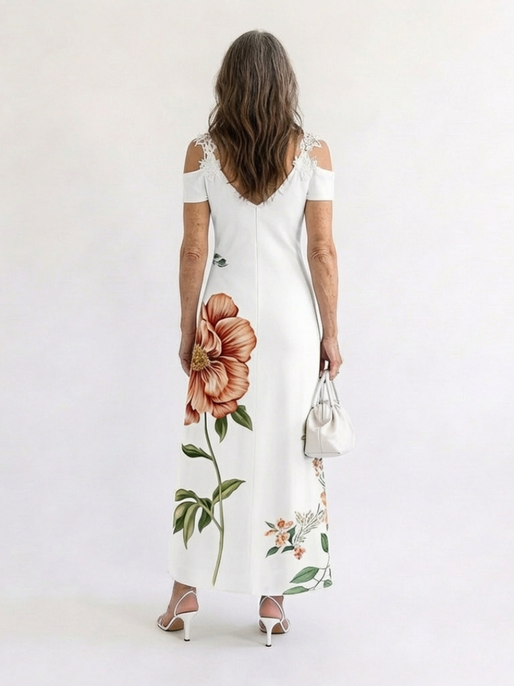 Camila™ | Floral Off-Shoulder A-Line Midi Dress