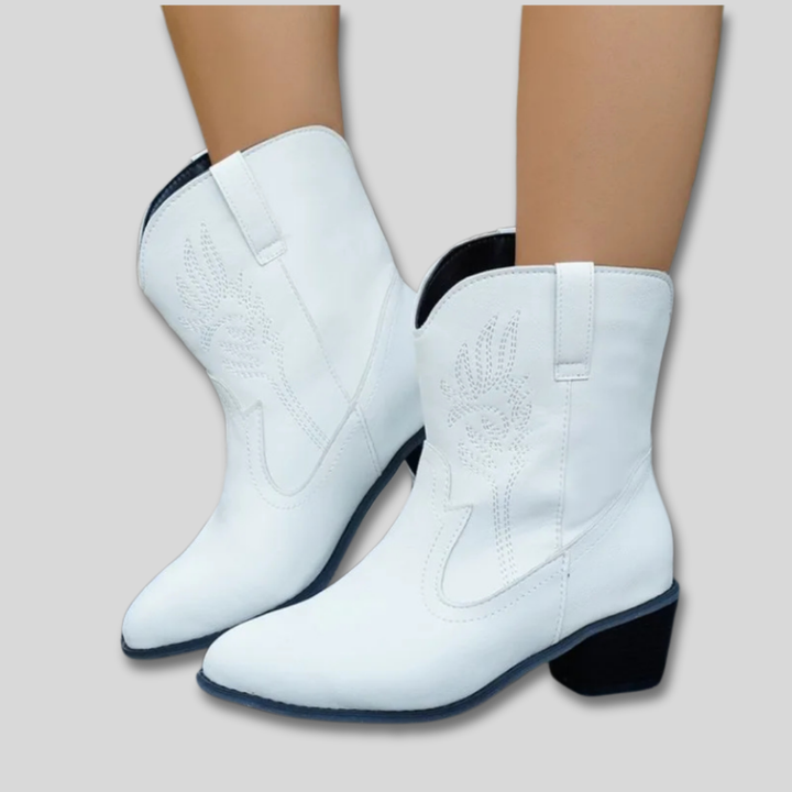 Zephyra™ | Embroidered Classic Cowboy Boots