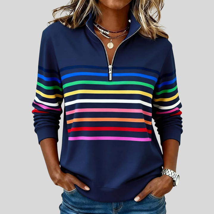 Annabelle™ | Striped Quarter-Zip Sweatshirt