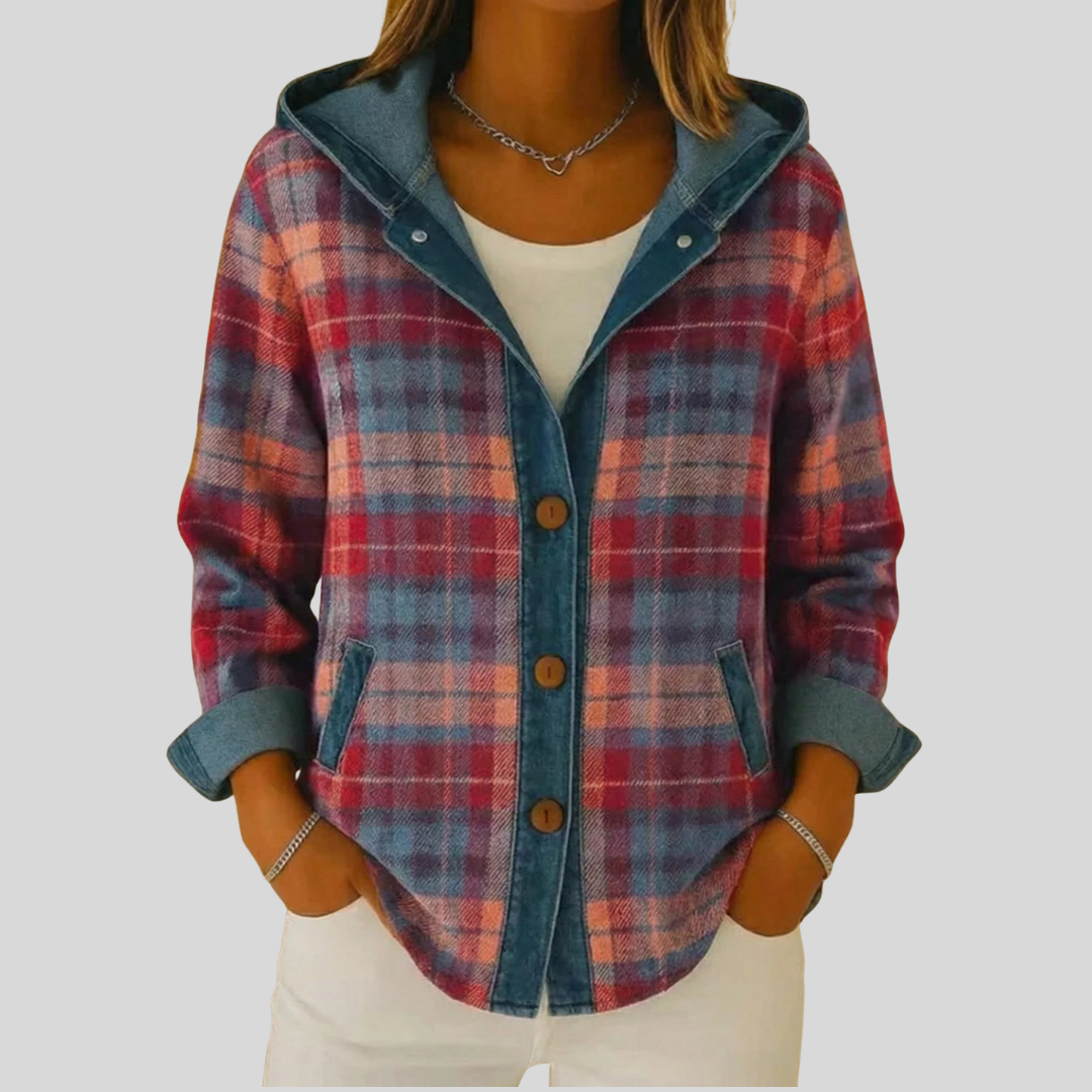 Sabina™ | Hooded Plaid Shacket