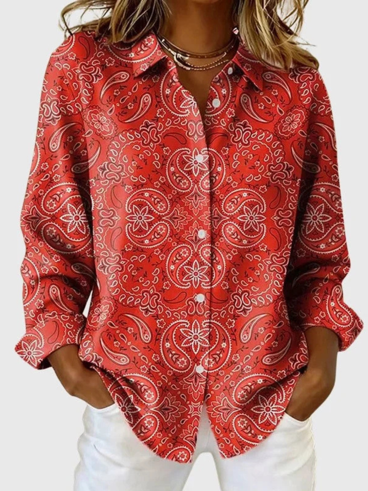 Joanna™ Paisley Button-Up Blouse