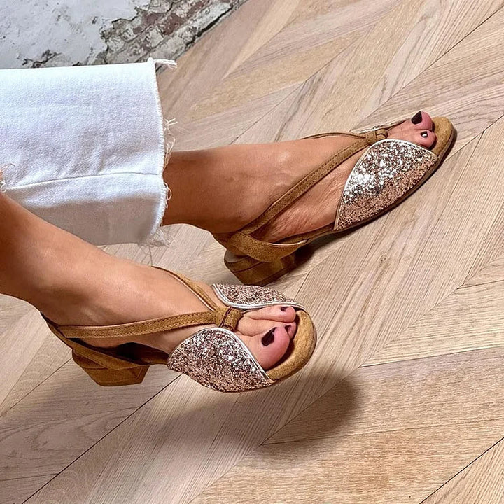 Nanette™ | Glitter Flat Sandals