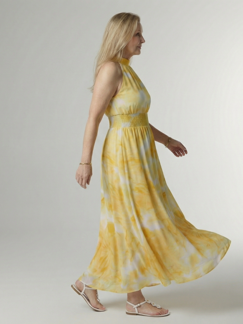 Sylin™ | Gathered Halter Midi Dress