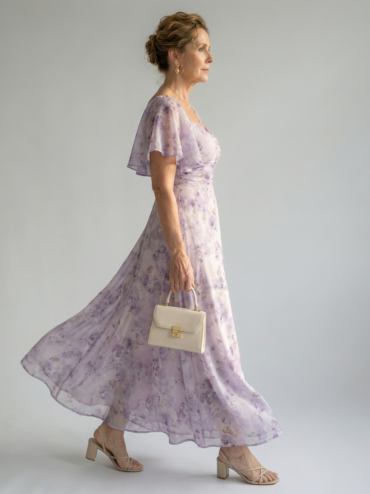 Vaelis™ | Flutter Sleeve Midi Dress